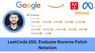 Solving LeetCode 150 Evaluate Reverse Polish Notation | Stack | Amazon | Microsoft | Facebook