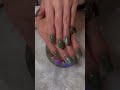 shorts green and glitter nail set by nailedbykamiiii