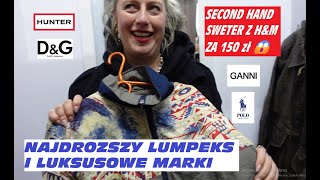 💵NAJDROŻSZY LUMPEKS | LUKSUSOWE MARKI W SECOND HAND | SWETER Z H\u0026M za 150 zł | VINTAGE PEREŁKI