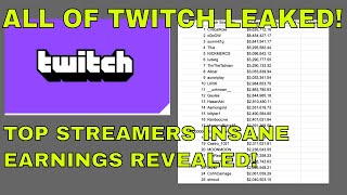 ALL OF TWITCH LEAKED EARNINGS OF xQc HasanAbi Sykkuno Pokimane Vinesauce Amouranth REVEALED
