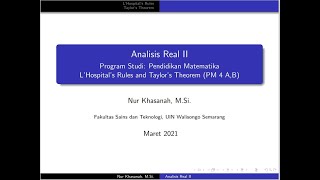 Analisis Real II :Teorema Taylor