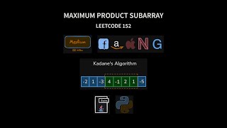 Maximum Product Subarray - Leetcode 152 | Using Kadane's Algorithm