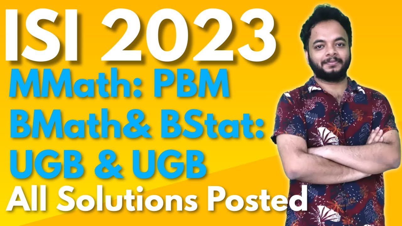 BMath, BStat 2023 & MMath PMB All Solutions Posted On Our Website - YouTube