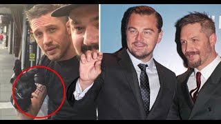 Tom Hardy shows off 'Leo Knows All' tattoo as he loses bet to Leonardo DiCaprio