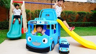 Tayo Bus Slide Kids Playground Car Toys Pretend Play Video for Kids