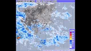 平成26年台風19号　関東レーダー画像