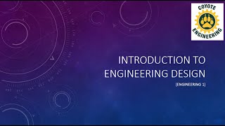 Year 1 - Introduction to Engineering Design