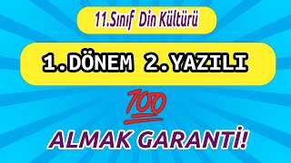 11.Sınıf Din Kültürü 1.Dönem 2.Yazılı Cevapları (Meb Örnek Sorular)