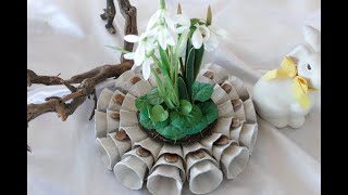 DIY Frühlingsdeko mit Schneeglöchchen – einfach – DIY mit Eierschachteln –Spring \u0026 Easter Decoration