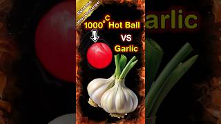 🔥 Will Garlic 🧄 Survive the 1000°C Red Hot Ball? 😱  #ExtremeHeat #redhotball  #Satisfying #rhcb