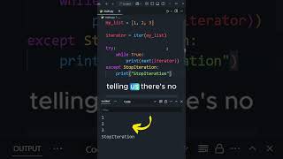Python Iterators Explained in Seconds! 🚀 next() & StopIteration #python