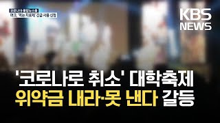 코로나19로 대학 축제 취소…위약금만 수천만 원 / KBS  2021.10.12.