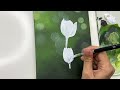 how to paint tulip flowers easy acrylic painting tutorial for beginners