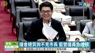 韓國瑜請假缺席議會質詢 邱俊憲怒批 | 華視新聞 20191019