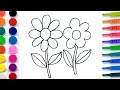 Flowers Coloring Pages Salt Painting | Fun Art Learning Colors Video