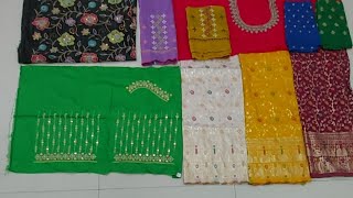 Rawsilk computer embroidery blouses and designer blouses stitched blouses. Whats App on 6303158116