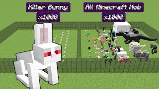 1000 killer bunnies vs all minecraft mobs x1000 | Minecraft Mob Battle