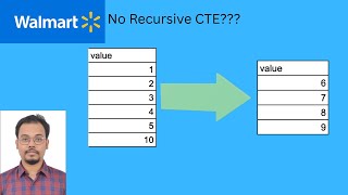 Walmart SQL Interview Question | No Recursive CTE #sql #interview #dataengineering #data #walmart