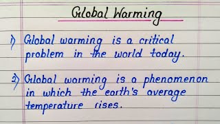 About Global warming essay in english 10 lines