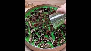 Glowing Elegance, The Gold Edition Pine Cone and LED Epoxy Table