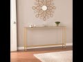 Southern Enterprises Darrin Gold Mirrored Top Narrow Long Console Table - The Classy Home