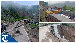 Huge cracks on Kalka-Shimla highway disrupts vehicular movement