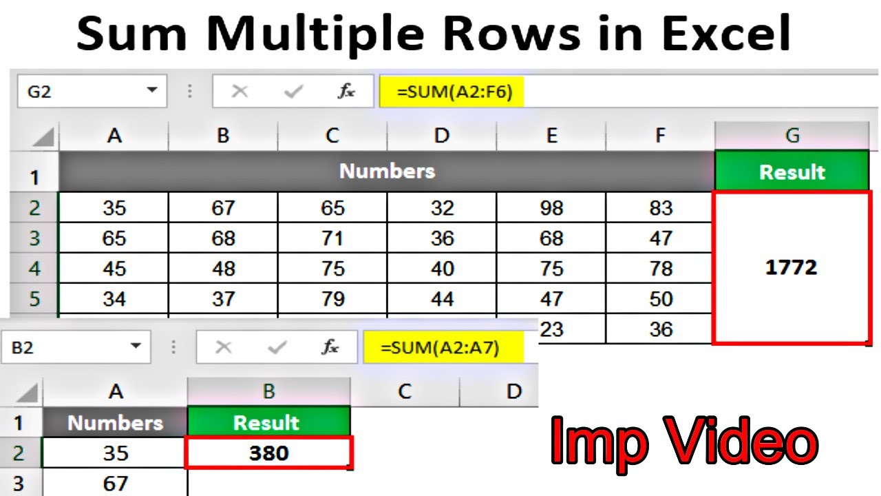 How To Sum Multiple Rows And Columns In Excel - How To Sum An Entire ...