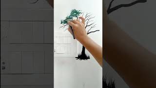 switch board side painting tree wall painting  II wall drawing II swinging girl II easy II diy