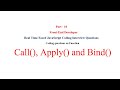 Call, apply, bind in JavaScript || JavaScript Interview Question || call apply vs bind in JavaScript