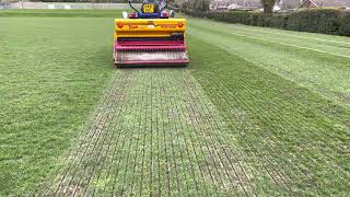 Vredo seeder on football pitches.