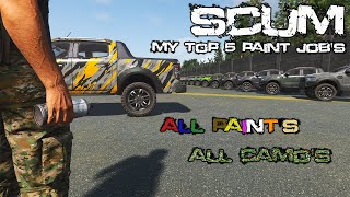 My Top 5 Paint Jobs - All Paint's - All Camo's - SCUM