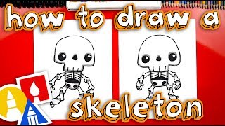How To Draw A Cute Skeleton Kawaii