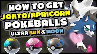 HOW TO GET JOHTO APRICORN POKEBALLS IN POKEMON ULTRA SUN AND ULTRA MOON