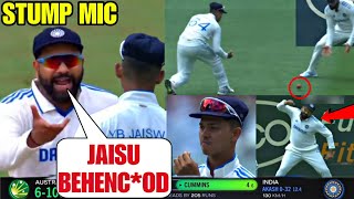 Rohit Sharma abused Yashasvi Jaiswal caught on STUMP MIC after he dropped Marnus Labuschagne catch