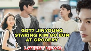 GOT7 JINYOUNG STARING KIM GO EUN AT GROCERY| WHAT IS GOING ON?