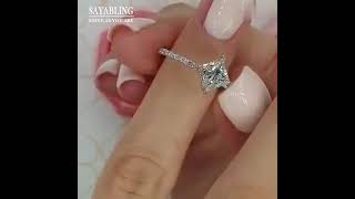 1.5ct Princess Cut White Sapphire Engagement Ring