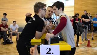 LCH 2014 -Roberts Eiduks VS Artis Antonovičs- RIGHT HAND arm wrestling