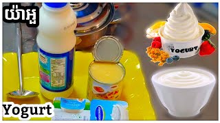 How to make Yogurt at home | របៀបធ្វេីយ៉ាអួ | Homemade Yogurt | DIY Yogurt by DIY Kitchen