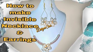 invisible jewellery making at home 😍 invisible necklace and earrings making