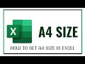 how to set a4 size in excel