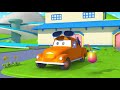 Tom the Tow Truck's Car Wash -  Ben the TRACTOR is Covered With APPLES And EGGS - Trucks cartoons