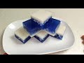 วิธีทำวุ้นกะทิอัญชันมะพร้าวอ่อน butterfly pea and coconut jelly. sek food u0026diy