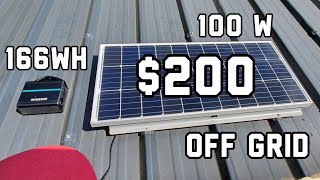 Off Grid Solar Power System DIY $200 (Renogy Solar Panel 100W + Beaudens 166Wh Power Station Review)
