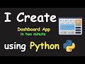 I CREATE DASHBOARD APP IN 2 MIN USING PYTHON & PYTHON TKINTER TUTORIAL