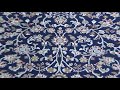 wool and silk 250 kpsi navy blue all over design nain xl runner hand knotted oriental rug