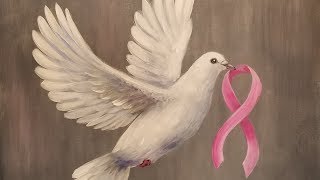 HOPE DOVE with Pink Ribbon LIVE Acrylic Painting Tutorial