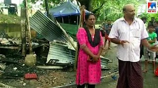 Anti social fired shop of poor family at Manganam