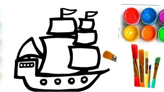 How to Draw A Ship/A Ship Drawing,Painting for Kids #howtodraw #drawing #painting