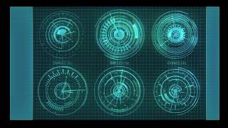 Blue Futuristic HUD or Heads Up Display Animated Illustrated Graphic