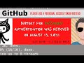 GitHub Support for password authentication was removed (August 13, 2021) - Solution